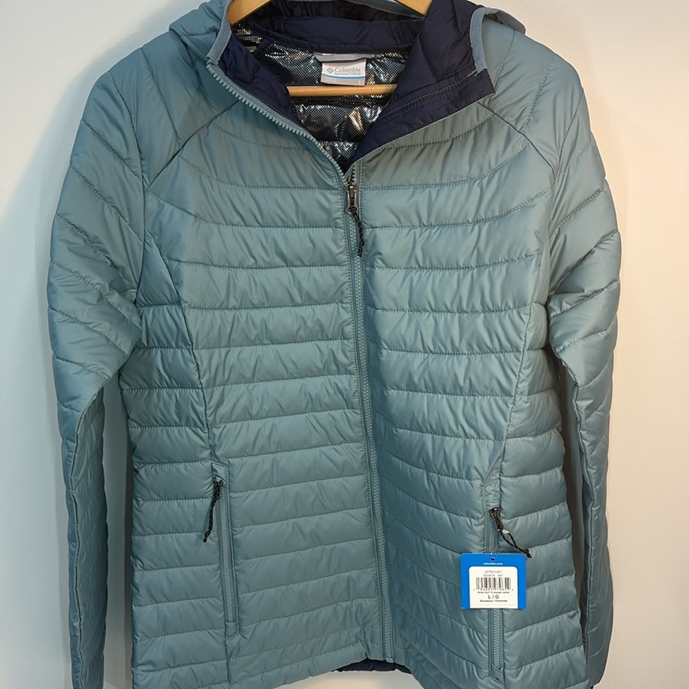 Columbia Women's White Out ll Omni Heat Hooded Jacket Puffer - size L - NWT